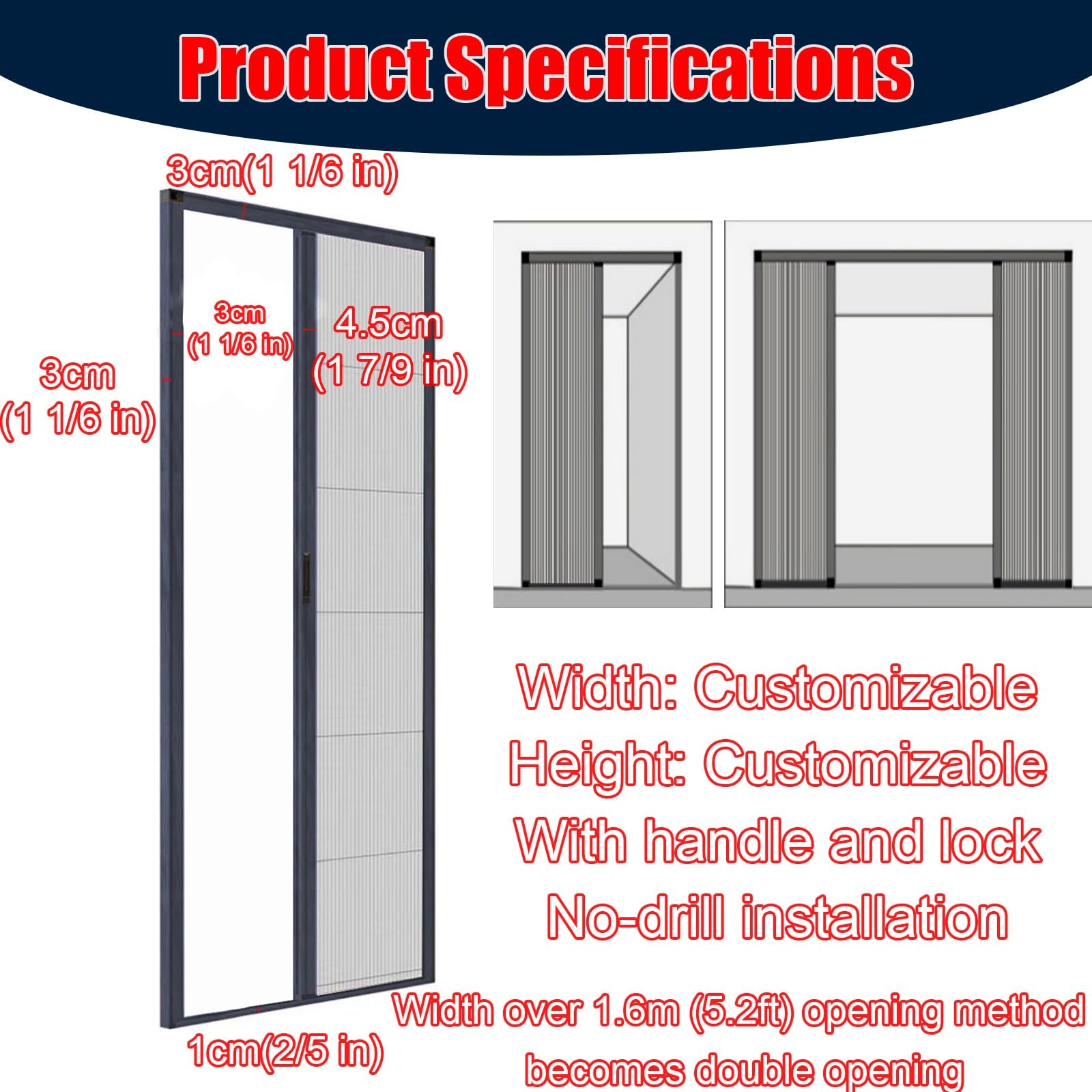 Amazon.com: QHZYMX Accordion Door 34 x 96 36 x 96 38 x 96 42 x 96